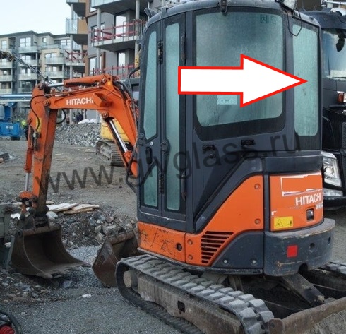 Экскаватор HITACHI ZX 22U/27U/30U/40U/50U - Стекло заднее  (закаленное)